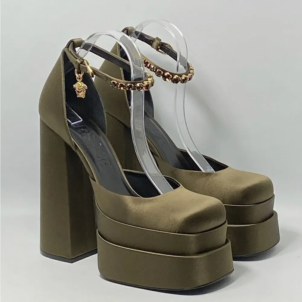 Versace Satin Platform Pumps size 40 - Picture 2 of 14